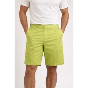 Pro tour cool play 42 lime green high visibility flat front chino golf shorts